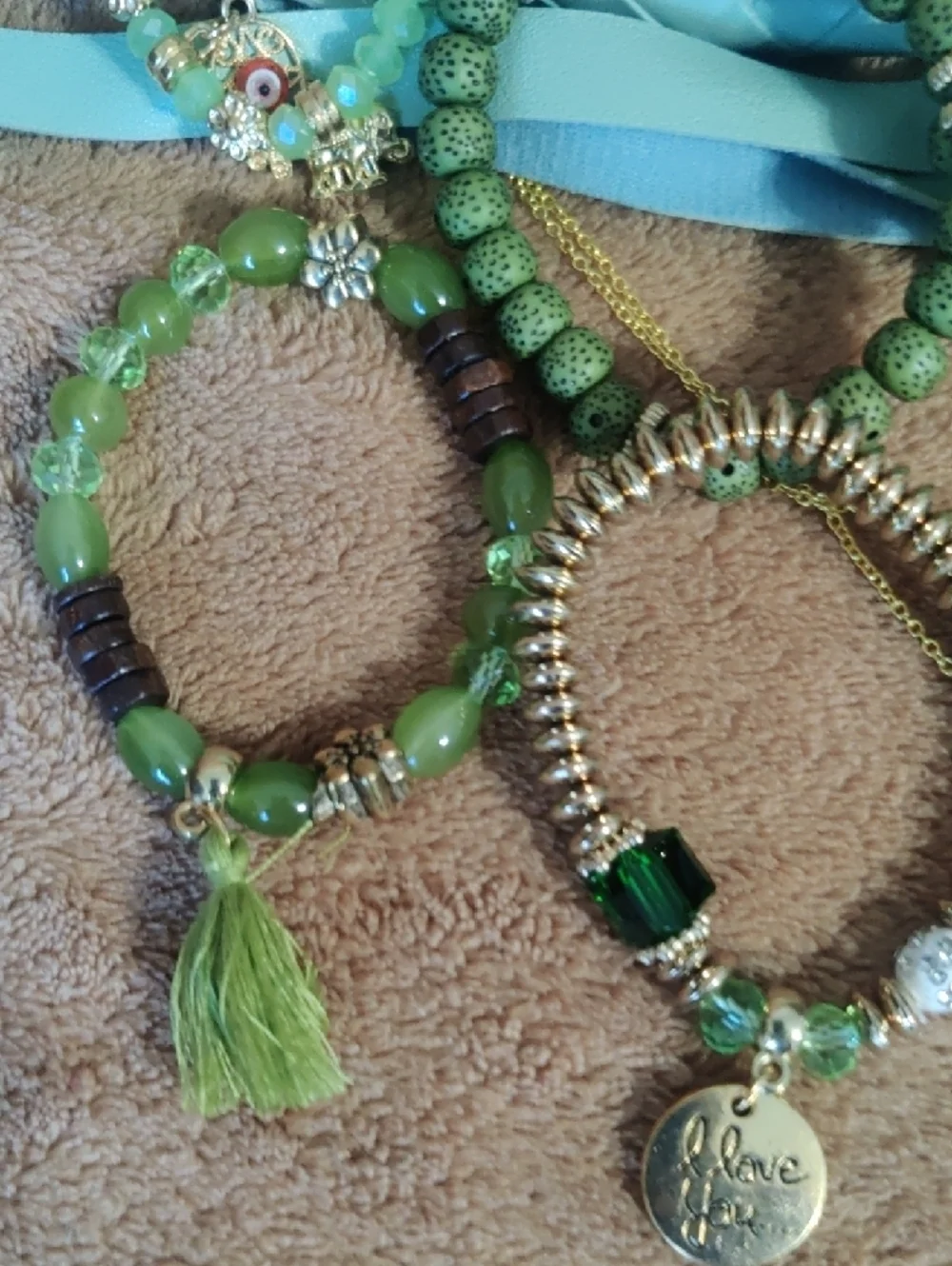 Aqua Quilted Mini Crossbody Bag with Cat Charm - Picture 2 of 10